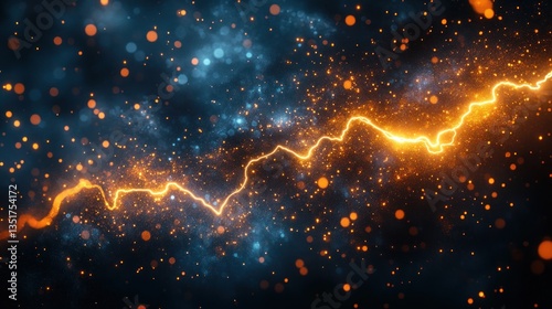 Abstract glowing energy lines through space dust