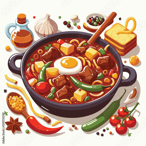 food, meat, stew, goulash, meal, cuisine, delicious, dish, dinner, beef, cooked, sauce, red, recipe, ragout, traditional, tomato, vegetable, cooking, pork, homemade, spicy, rustic, hungarian, bowl, ho