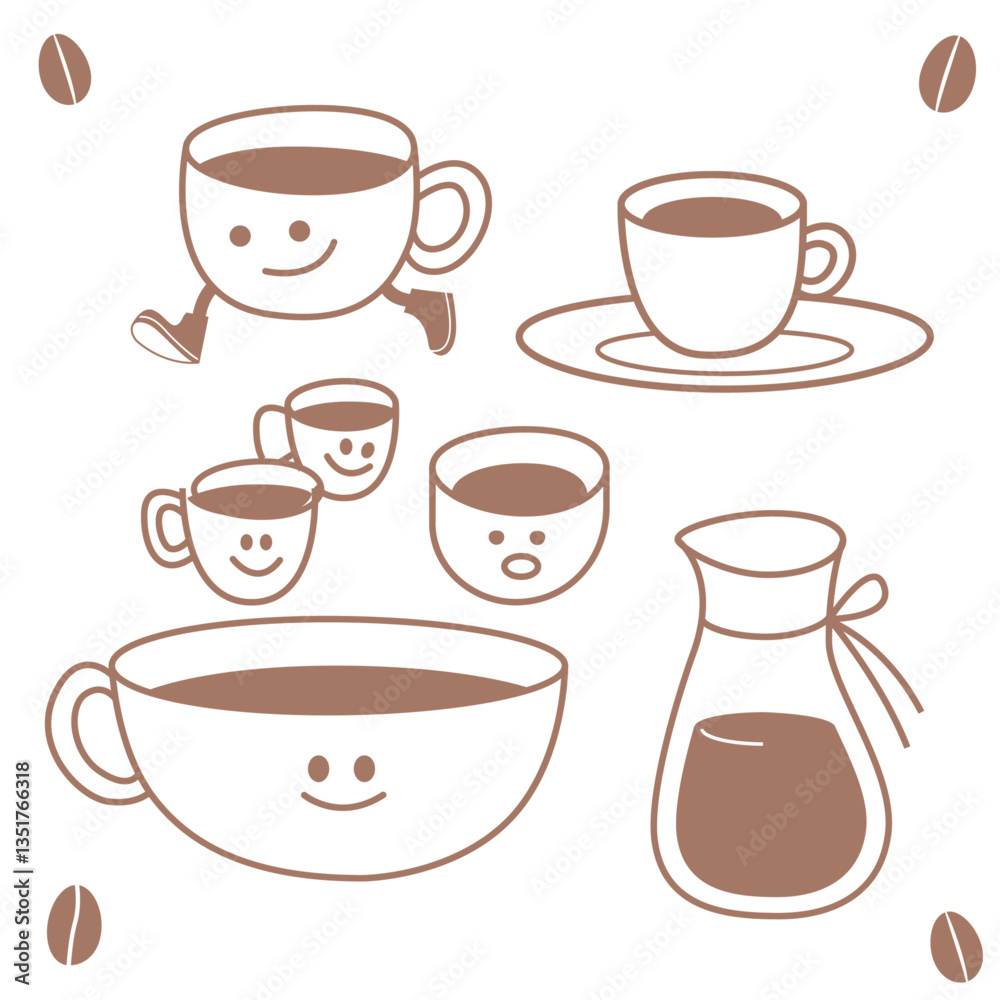 Obraz premium Coffee cafe vector logo template, and graphic elements for advertising, branding, posters and banners.