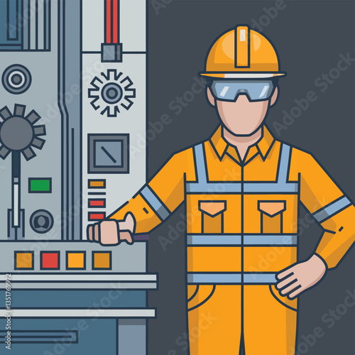 vector icons for robots, artificial intelligence, and the assistance provide in work and security 
