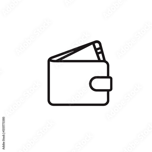 Wallet icon with money inside on a minimalist background  