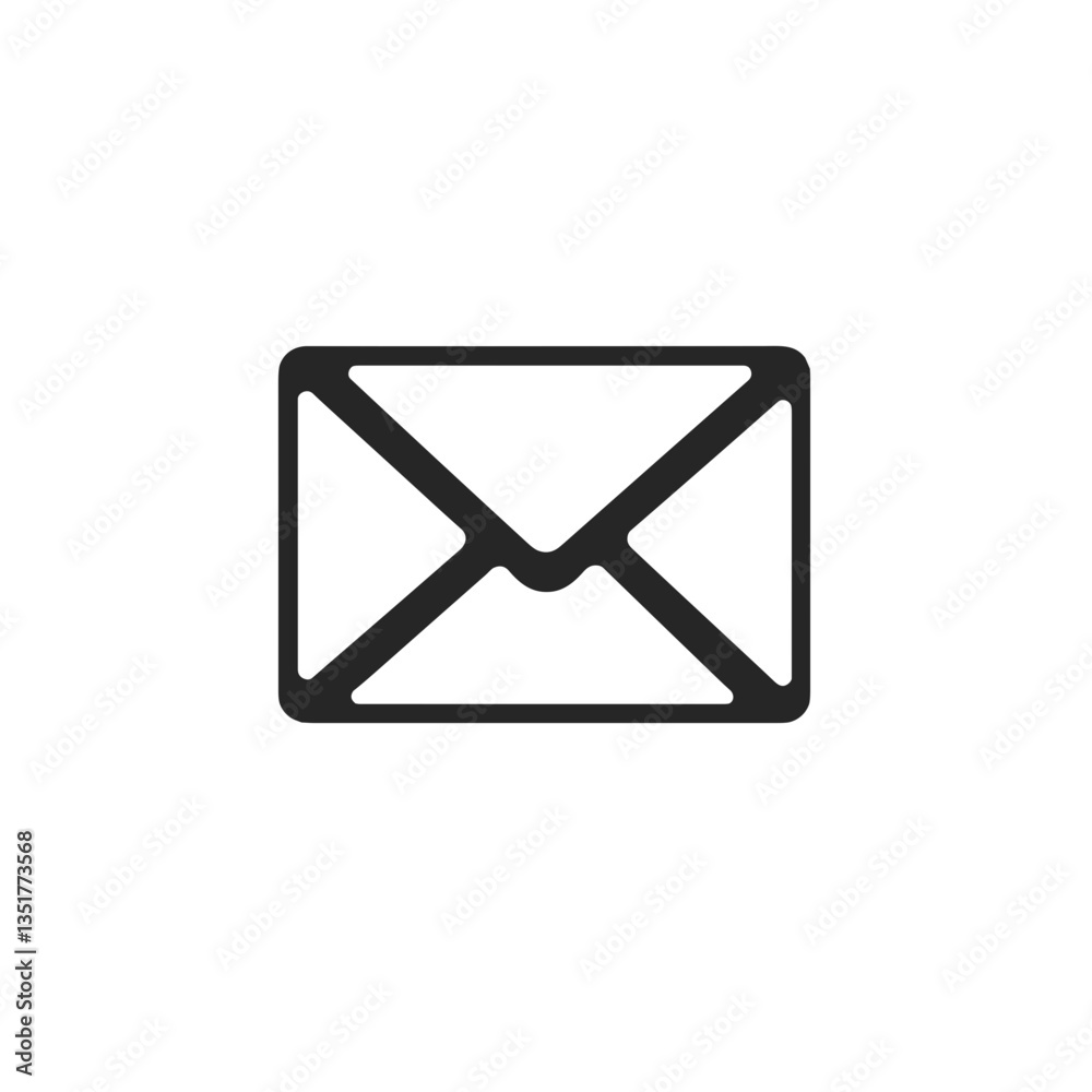 Envelope icon in minimalist style in black and white Envelope icon in minimalist style in black and white