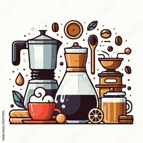 coffee, drink, background, beverage, espresso, cup, cafe, caffeine, food, hot, morning, white, mug, breakfast, brown, aroma, black, fresh, dark, closeup, design, cappuccino, mocha, latte, vector, set,