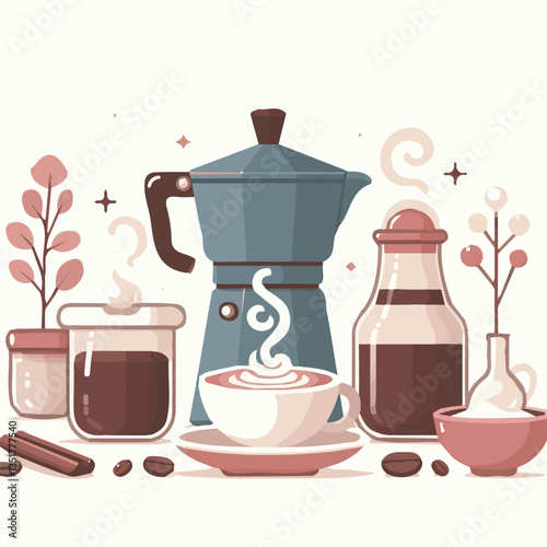 coffee, drink, background, beverage, espresso, cup, cafe, caffeine, food, hot, morning, white, mug, breakfast, brown, aroma, black, fresh, dark, closeup, design, cappuccino, mocha, latte, vector, set,
