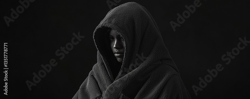 A contemplative figure shrouded in darkness.
