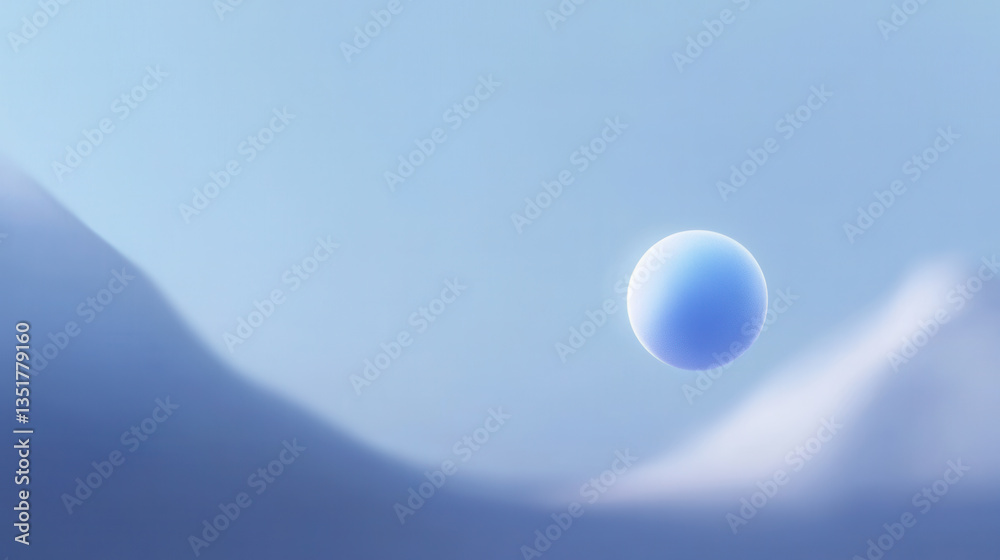Obraz premium Suspended Sphere in a Serene Landscape