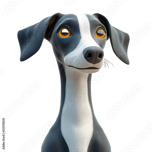 Italian Greyhound isolated on transparent background, PNG