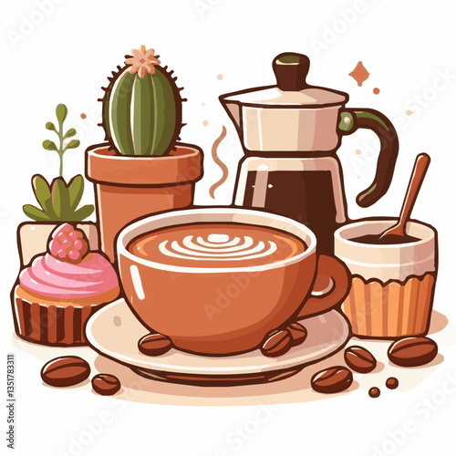 coffee, drink, background, beverage, espresso, cup, cafe, caffeine, food, hot, morning, white, mug, breakfast, brown, aroma, black, fresh, dark, closeup, design, cappuccino, mocha, latte, vector, set,
