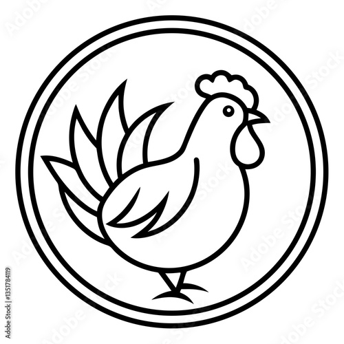 Chicken Logo icon design concept. good for rooster restaurant and chicken farm. vector illustration