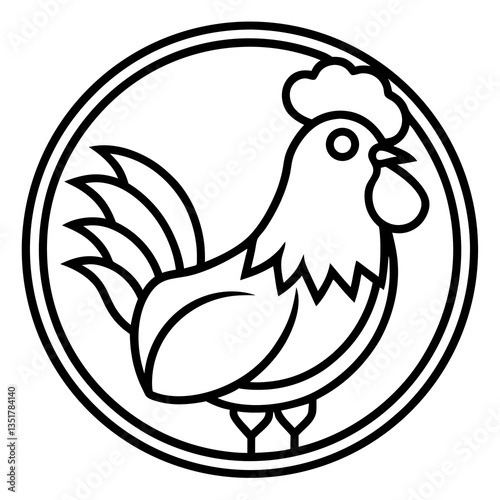 Chicken Logo icon design concept. good for rooster restaurant and chicken farm. vector illustration