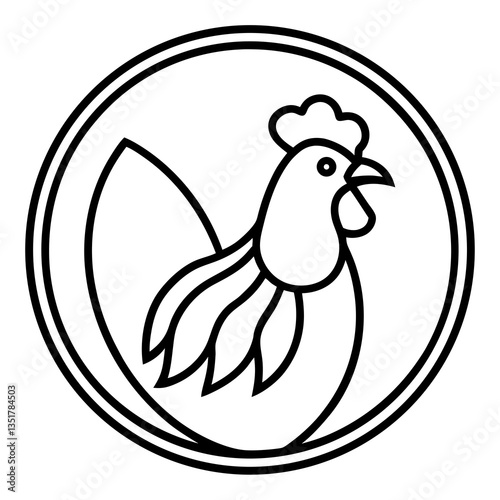Chicken Logo icon design concept. good for rooster restaurant and chicken farm. vector illustration