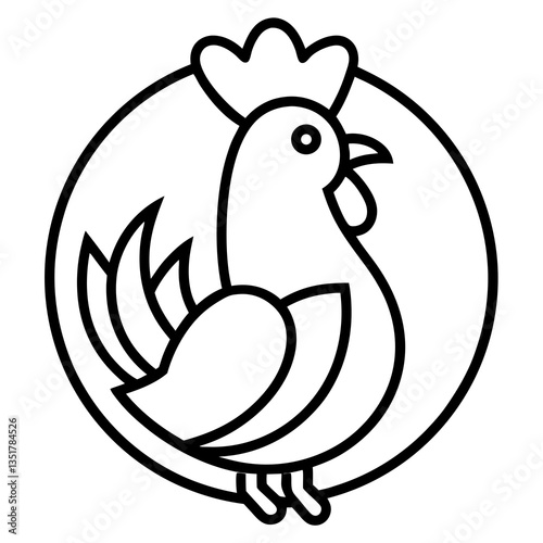 Chicken Logo icon design concept. good for rooster restaurant and chicken farm. vector illustration