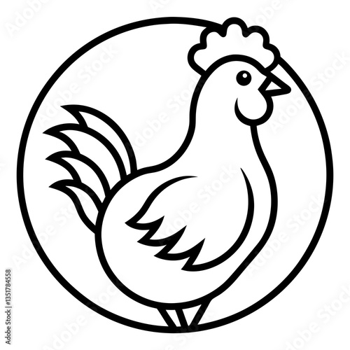 Chicken Logo icon design concept. good for rooster restaurant and chicken farm. vector illustration