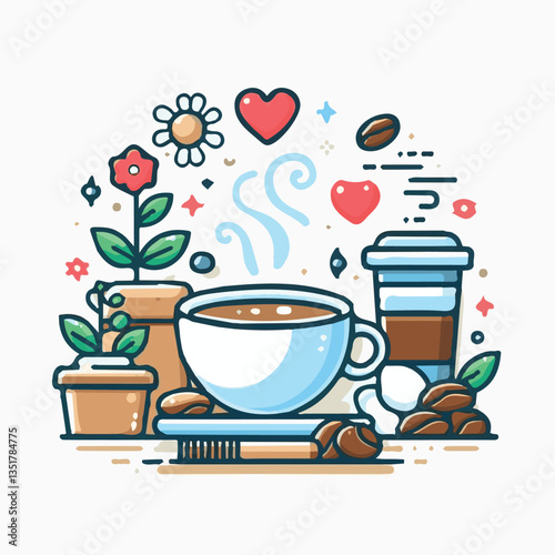 coffee, drink, background, beverage, espresso, cup, cafe, caffeine, food, hot, morning, white, mug, breakfast, brown, aroma, black, fresh, dark, closeup, design, cappuccino, mocha, latte, vector, set,