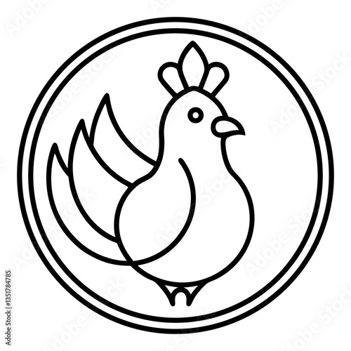 Chicken Logo icon design concept. good for rooster restaurant and chicken farm. vector illustration