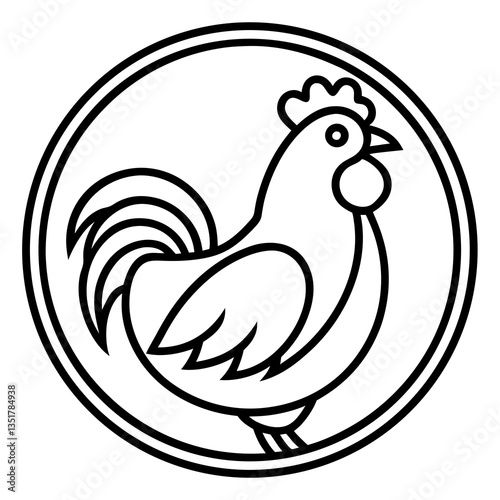 Chicken Logo icon design concept. good for rooster restaurant and chicken farm. vector illustration