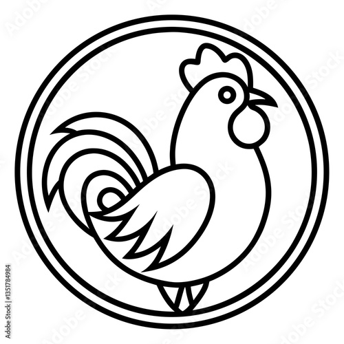 Chicken Logo icon design concept. good for rooster restaurant and chicken farm. vector illustration