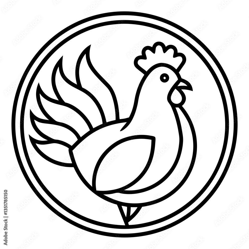Chicken Logo icon design concept. good for rooster restaurant and chicken farm. vector illustration Chicken Logo icon design concept. good for rooster restaurant and chicken farm. vector illustration