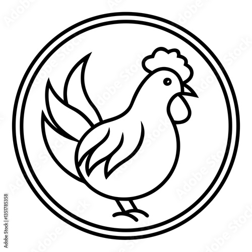 Chicken Logo icon design concept. good for rooster restaurant and chicken farm. vector illustration