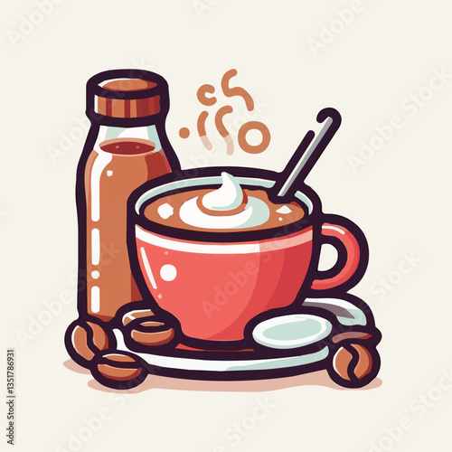 coffee, drink, background, beverage, espresso, cup, cafe, caffeine, food, hot, morning, white, mug, breakfast, brown, aroma, black, fresh, dark, closeup, design, cappuccino, mocha, latte, vector, set,