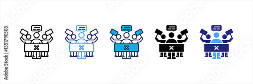 Labor Strike Multi Style Icon Set