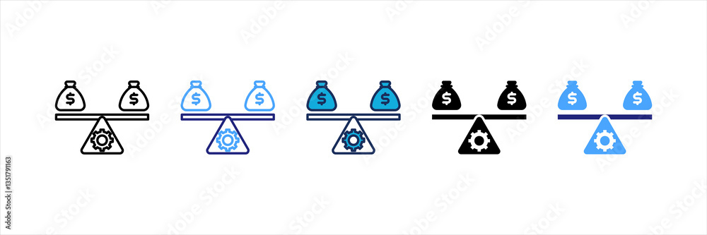 Obraz premium Financial Stability Multi Style Icon Set