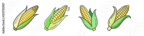 corn on the cob icon, corn on the cob vector illustration-simple illustration of corn on the cob, perfect for corn on the cob logos and icons