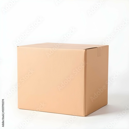 Plain Brown Cardboard Box – Shipping Packaging on White Background
