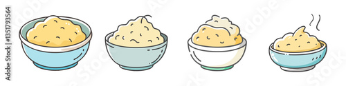 mashed potatoes icon, mashed potatoes vector illustration-simple illustration of mashed potatoes, perfect for mashed potatoes logos and icons