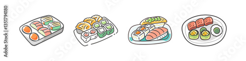 sushi platter icon, sushi platter vector illustration-simple illustration of sushi platter, perfect for sushi platter logos and icons
