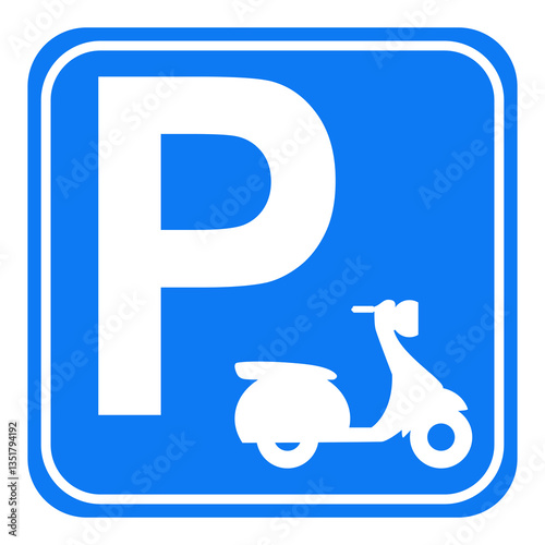Motorcycle parking sign. flat vector design.