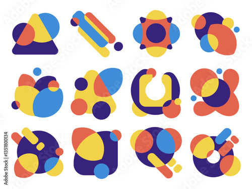 Abstract Geometric Shapes Set Vector