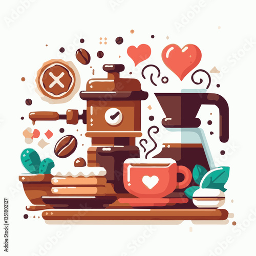coffee, drink, background, beverage, espresso, cup, cafe, caffeine, food, hot, morning, white, mug, breakfast, brown, aroma, black, fresh, dark, closeup, design, cappuccino, mocha, latte, vector, set,