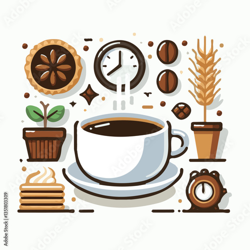 coffee, drink, background, beverage, espresso, cup, cafe, caffeine, food, hot, morning, white, mug, breakfast, brown, aroma, black, fresh, dark, closeup, design, cappuccino, mocha, latte, vector, set,