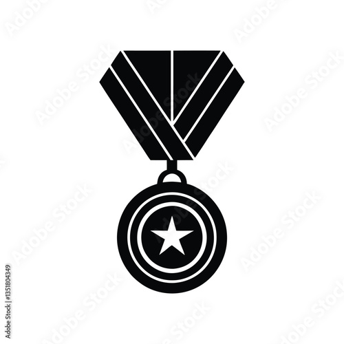 Medal silhouette vector art illustration