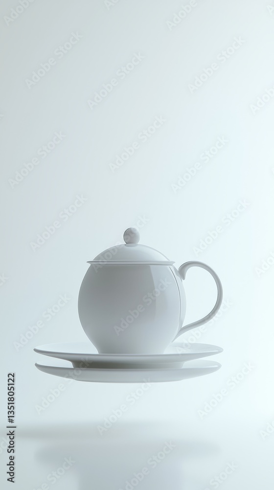 Elegant floating tea set on a soft background. Elegant floating tea set on a soft background.