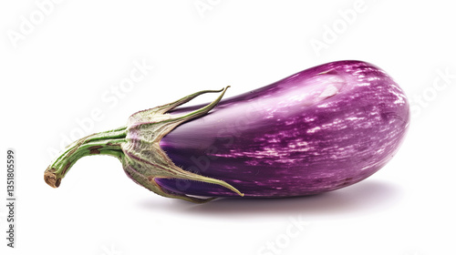Wallpaper Mural A purple eggplant with a green stem. The eggplant is large and has a purple and white speckled skin Torontodigital.ca