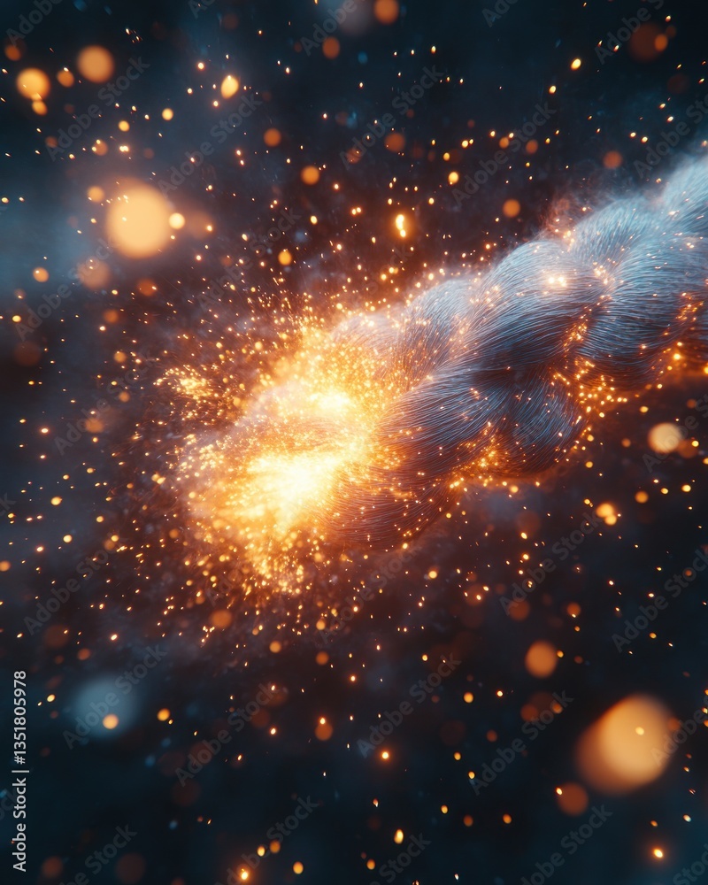 Obraz premium Electrifying Fabric Cleaning Illustration Reveals Deep Stain Removal Power of Water and Threads