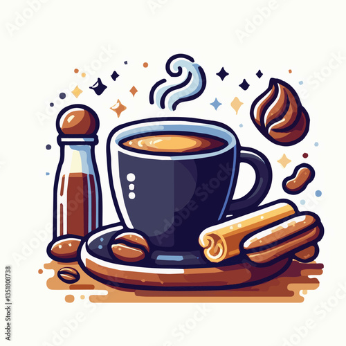 coffee, drink, background, beverage, espresso, cup, cafe, caffeine, food, hot, morning, white, mug, breakfast, brown, aroma, black, fresh, dark, closeup, design, cappuccino, mocha, latte, vector, set,
