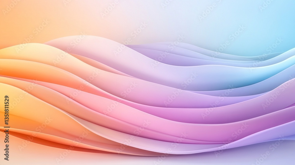 Abstract Pastel Waves: A Serene Digital Artwork Abstract Pastel Waves: A Serene Digital Artwork