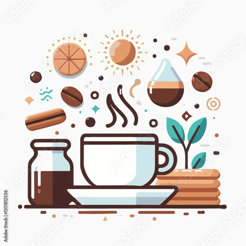 coffee, drink, background, beverage, espresso, cup, cafe, caffeine, food, hot, morning, white, mug, breakfast, brown, aroma, black, fresh, dark, closeup, design, cappuccino, mocha, latte, vector, set,