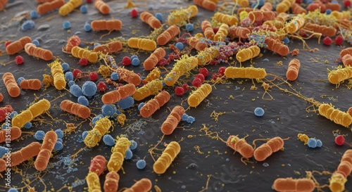 Bacteria and Microorganisms Under High Magnification 