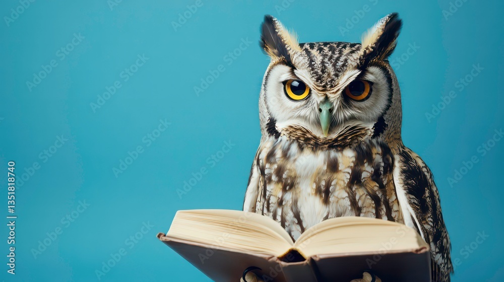 custom made wallpaper toronto digitalOwl Holding Open Book Against Teal Background