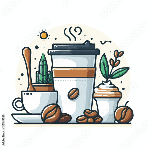 coffee, drink, background, beverage, espresso, cup, cafe, caffeine, food, hot, morning, white, mug, breakfast, brown, aroma, black, fresh, dark, closeup, design, cappuccino, mocha, latte, vector, set,