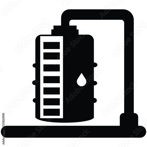 Water tank icon vector. Water storage reservoir vector symbol. Water supply resource, reservoirs isometric buildings, industrial chemistry cleaner, flatten isolated master vector illustration.
