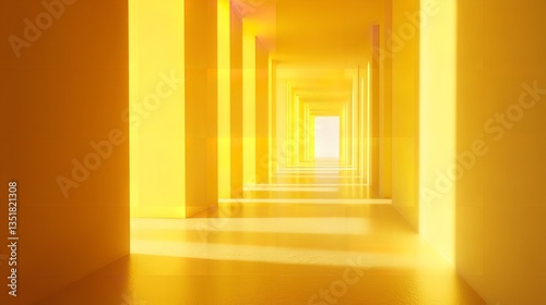 Sunlit Corridor  A Vibrant Empty Space