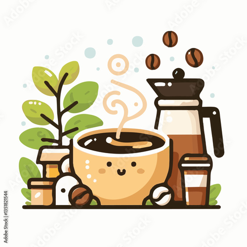 coffee, drink, background, beverage, espresso, cup, cafe, caffeine, food, hot, morning, white, mug, breakfast, brown, aroma, black, fresh, dark, closeup, design, cappuccino, mocha, latte, vector, set,