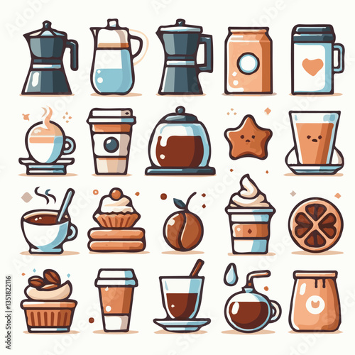 coffee, drink, background, beverage, espresso, cup, cafe, caffeine, food, hot, morning, white, mug, breakfast, brown, aroma, black, fresh, dark, closeup, design, cappuccino, mocha, latte, vector, set,