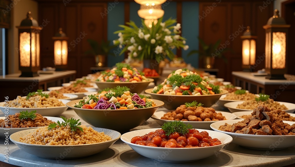 Lavish Feast with a Variety of Traditional Dishes Lavish Feast with a Variety of Traditional Dishes