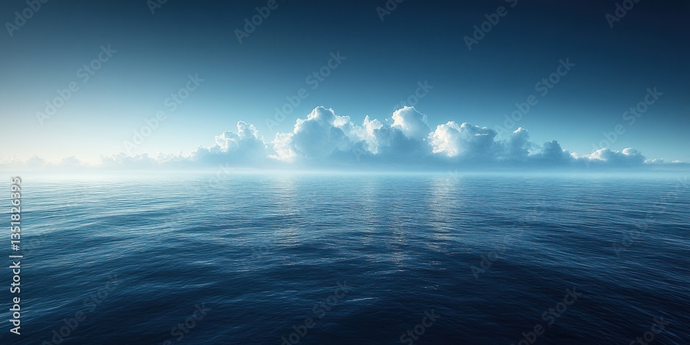 Obraz premium Abstract Blue Panoramic Background for Product Showcase with Soft Lighting and Blurred Shadows